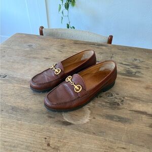 American Vintage Brown Loafers with Gold Horse bit
